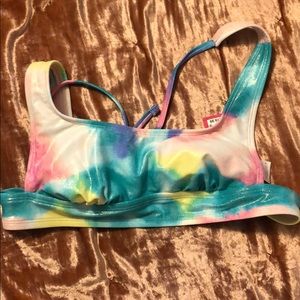 Xhilaration metallic rainbow bikini top